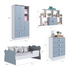 Quarto Infantil Completo Anjinho 5 Portas 6 Gavetas Azul - Pe
