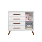 Quarto Infantil Completo Bear 1 Porta 4 Gavetas Branco - Pnr