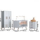 Quarto Infantil Completo Bear 3 Portas 6 Gavetas Cinza - Pnr