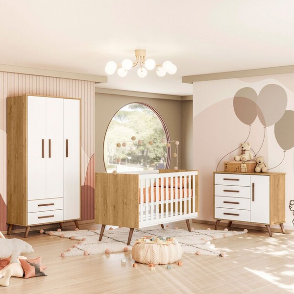 Quarto Infantil Completo Bear 4 Portas 6 Gavetas Branco/freij