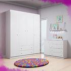 Quarto Infantil Completo Carolina Com Guarda Roupa 4 Portas