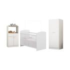 Quarto Infantil Completo Com Berço Guarda-roupa E Cômoda Mult