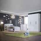Quarto Infantil Completo Com Guarda-roupa Cama 100% Mdf E Côm