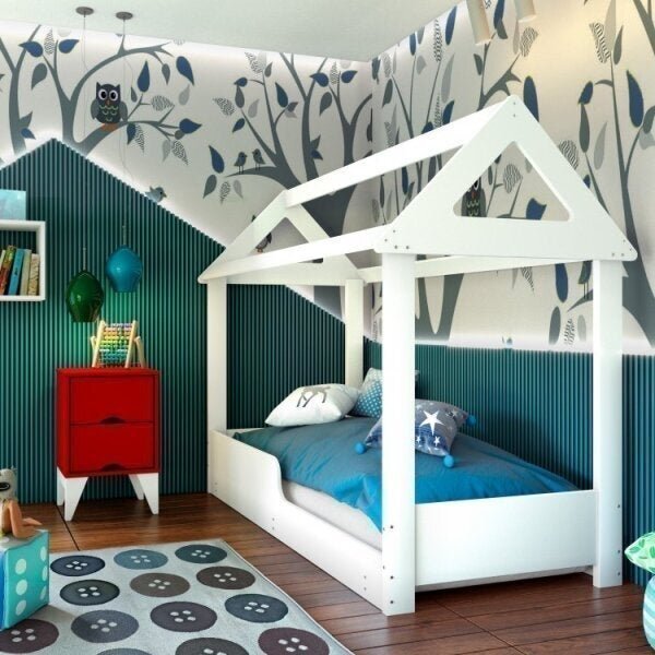 Quarto Infantil Completo Com Mesa De Cabeceira E Cama Montess