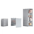 Quarto Infantil Completo Estrela 2 Portas 7 Gavetas Cinza - P