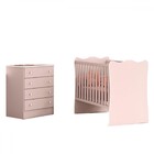 Quarto Infantil Completo Estrela 4 Gavetas Rosa - Pnr Móveis