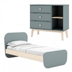 Quarto Infantil Completo Galápagos 3 Gavetas Kaki/cera Natura