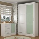Quarto Infantil Completo Guarda-roupa 2 Portas 2 Gavetas Com
