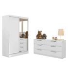 Quarto Infantil Completo Guarda Roupa 2 Portas 2 Gavetas Com