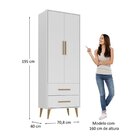 Quarto Infantil Completo Guarda-roupa 2 Portas 2 Gavetas Com