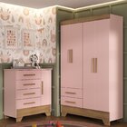 Quarto Infantil Completo Guarda Roupa 4 Portas 2 Gavetas Com