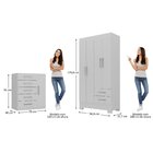 Quarto Infantil Completo Guarda Roupa 4 Portas 2 Gavetas Com