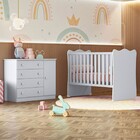 Quarto Infantil Completo Iris 1 Porta 4 Gavetas Cinza - Pnr M