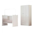 Quarto Infantil Completo Iris 3 Portas 2 Gavetas Branco - Pnr