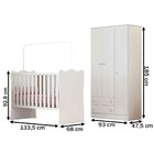 Quarto Infantil Completo Iris 3 Portas 2 Gavetas Branco - Pnr