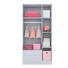 Quarto Infantil Completo Iris 3 Portas 2 Gavetas Cinza - Pnr