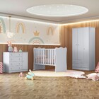 Quarto Infantil Completo Iris 4 Portas 6 Gavetas Cinza - Pnr