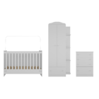 Quarto Infantil Completo João E Maria Com Berço 4 Em 1 + Roup