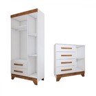 Quarto Infantil Completo Kids 4 Portas 6 Gavetas Branco/natur