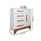 Quarto Infantil Completo Kids 4 Portas 6 Gavetas Branco/natur