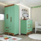 Quarto Infantil Completo Kids 4 Portas 6 Gavetas Verde/nature