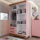 Quarto Infantil Completo Kids 5 Portas 6 Gavetas Rosa/nature