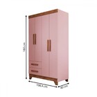 Quarto Infantil Completo Kids 5 Portas 6 Gavetas Rosa/nature