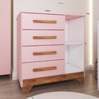 Quarto Infantil Completo Kids 5 Portas 6 Gavetas Rosa/nature