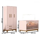 Quarto Infantil Completo Lion 3 Portas 2 Gavetas Rosa - Pnr M