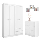 Quarto Infantil Completo Louise Com Guarda Roupa 04 Portas Cô