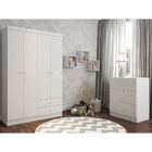 Quarto Infantil Completo Louise Com Guarda Roupa 04 Portas Cô