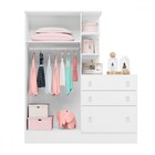 Quarto Infantil Completo Lua 2 Portas 3 Gavetas Branco - Pnr