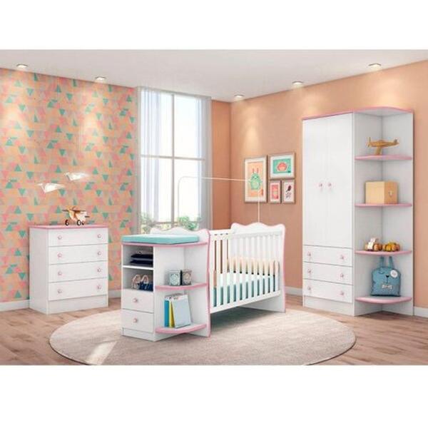 Quarto Infantil Completo Luna Com Guarda Roupa 2 Portas