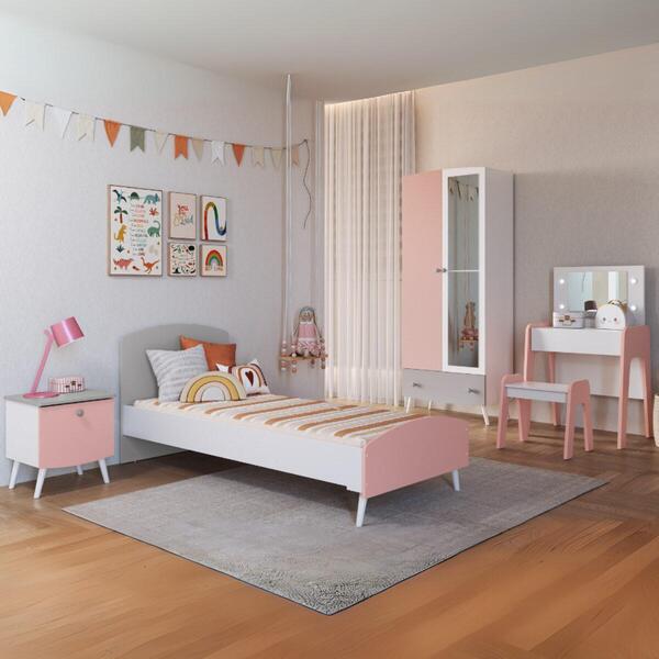 Quarto Infantil Completo Para Colchão 78x188cm Com Penteadeir