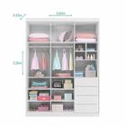 Quarto Infantil Completo Perola Com Guarda Roupa 3 Portas