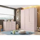 Quarto Infantil Completo Pérola Roupeiro E Cômoda 4 Gavetas