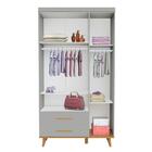 Quarto Infantil Completo Retrô Guarda Roupa 3 Portas Ludmila