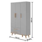 Quarto Infantil Completo Retrô Guarda Roupa 3 Portas Ludmila