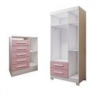 Quarto Infantil Completo Sonho 4 Portas 7 Gavetas Rosa/branco