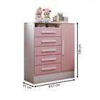 Quarto Infantil Completo Sonho 4 Portas 7 Gavetas Rosa/branco