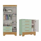 Quarto Infantil Completo Soninho 4 Portas 6 Gavetas Verde/cin