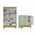 Quarto Infantil Completo Soninho 5 Portas 6 Gavetas Verde/cin