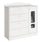 Quarto Infantil Danny Com Guarda Roupa 4 Portas E Cômoda - Re