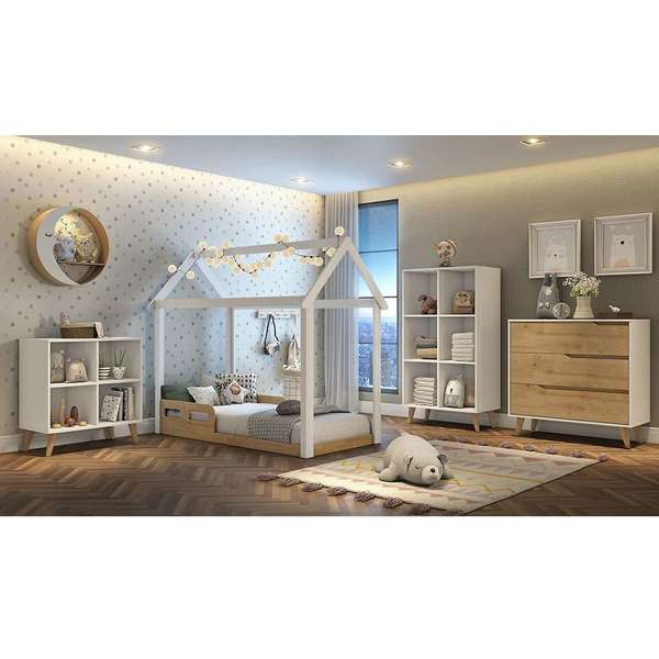 Quarto Infantil Decorado Analu Branco E Mel Leroy Merlin