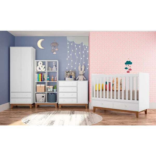 Quarto Infantil Decorado Lua Branco