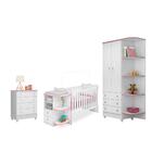 Quarto Infantil Doce Sonho Berço Cômoda Branco/rosa - Qmovi