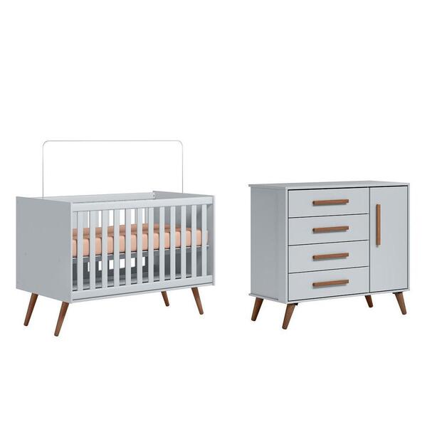 Quarto Infantil Encanto Retrô Com Berço E Cômoda Sapateira Ci