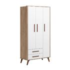 Quarto Infantil Encanto Retrô Com Berço E Guarda Roupa 3 Port