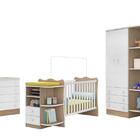 Quarto Infantil Guarda Roupa 2 Portas 3 Gavetas Com Cantoneir