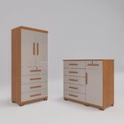 Quarto Infantil Guarda-roupa 2 Portas 4 Gavetas E Cômoda 1 Po